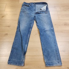 Vintage Levis 501XX Jeans Mens 34x32 Tag 38x36 Blue Button Fly Denim USA 90s
