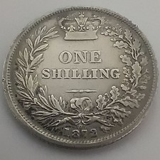 Great Britain 1872 One Shilling (.925 Silver)