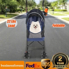 Foldable Lightweight Durable Pet Stroller For Small To Medium Pets Dogs And Cats