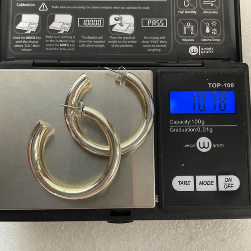 Vintage goldfarbene Creolen 2 Zoll 10,78 g klobig klassisch Piercing Schmuck - Bild 9 von 15