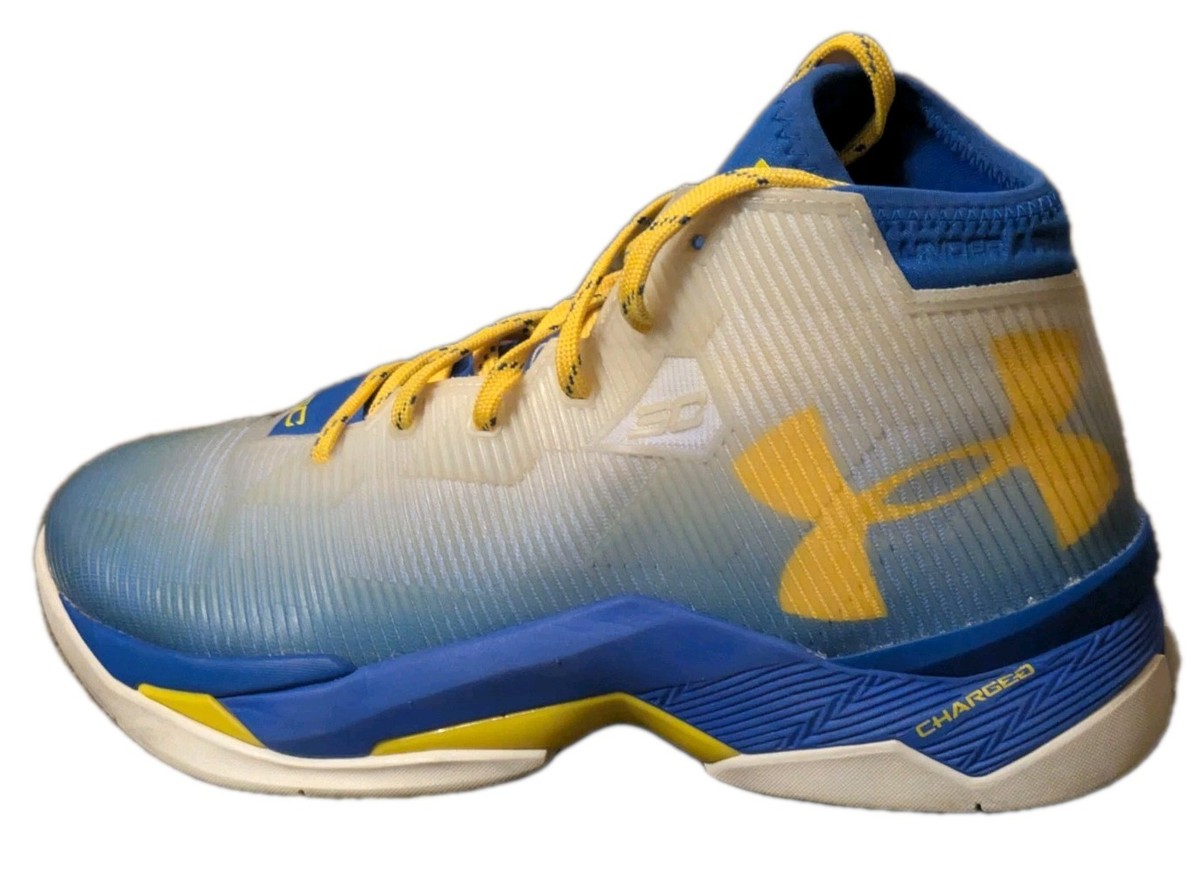 Under Armour Curry 2.5 Basketball Shoes Blue Yellow Men's US 7.5
