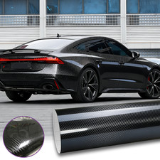 7d Premium Super Gloss Black Carbon Fiber Vinyl Wrap Bubble Free Air Release 6d