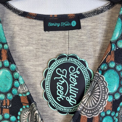 Sterling Kreek Women's Vest Large Turquoise Concho Queen Western Cowgirl NWT - Picture 7 of 11