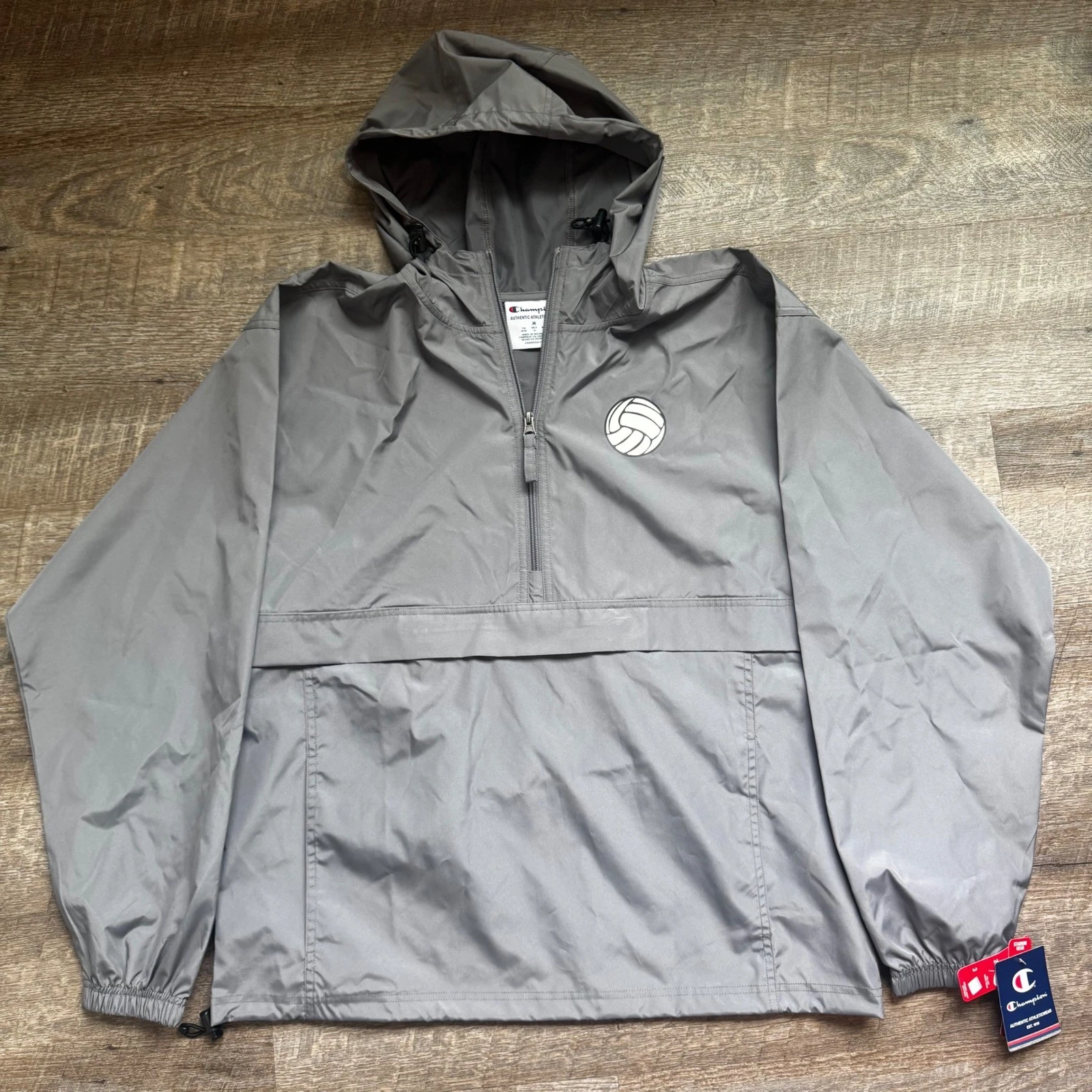 Champion Stadium Gear Windbreaker Medium Regular Gray Volleyball Packable NEW
Opens in a new window