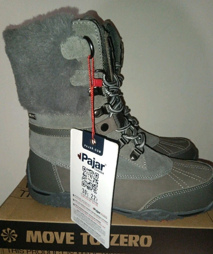 PAJAR Mujer Bota Talla 9 Gris Mujer Invierno Botas de Nieve Nuevas con Etiquetas Botas Impermeables Foto 2 de 4