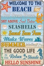 Welcome to Our Beach Paradise Tin Sign Pool Patio Tin Metal Signs Swimming Pool