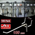 100x Pegboard Hooks Metal Panel Valcano Peg Board hook 100mm 3.2mm Steel