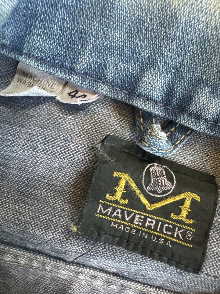 Vintage Maverick Blue Bell Selvedge 24MJZ Size 44 Denim ZIP