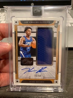 2023 24 KOBE BROWN PANINI ONE AND ONE AUTO JERSEY RC /99 RJJ-KBW MISSOURI PACERS