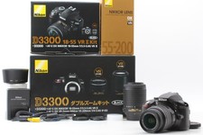  MINT w/ Box Nikon D3300 24.2MP Digital Camera 18-55mm 55-200mm 2Lens kit JAPAN