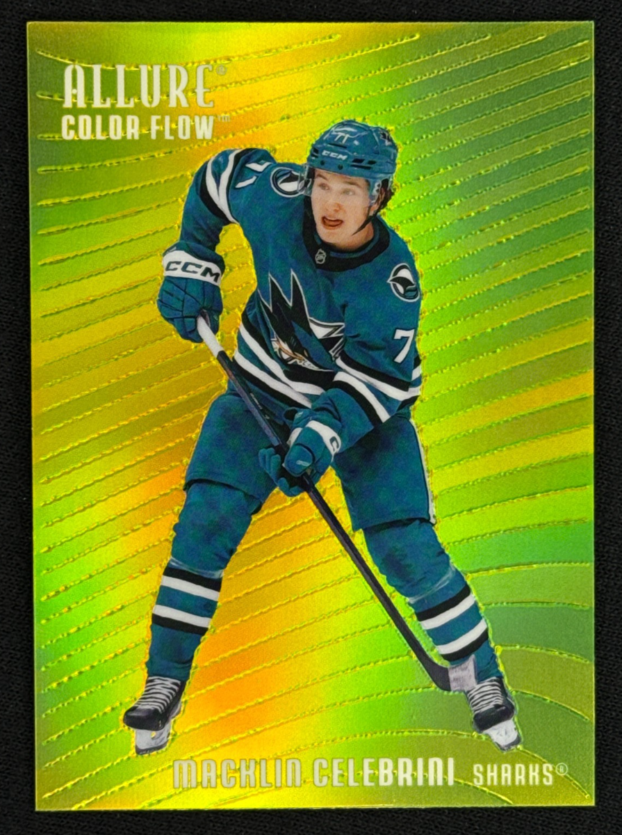 イルミナティカードBillClinton、HillaryClintonフリーメイ 2025-26 UD Allure Macklin Celebrini Yellow-Green Color Flow #CF-28