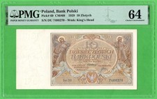 Poland 10 Zlotych 1929 P69 PMG 64 Choice Unc * Series DU *