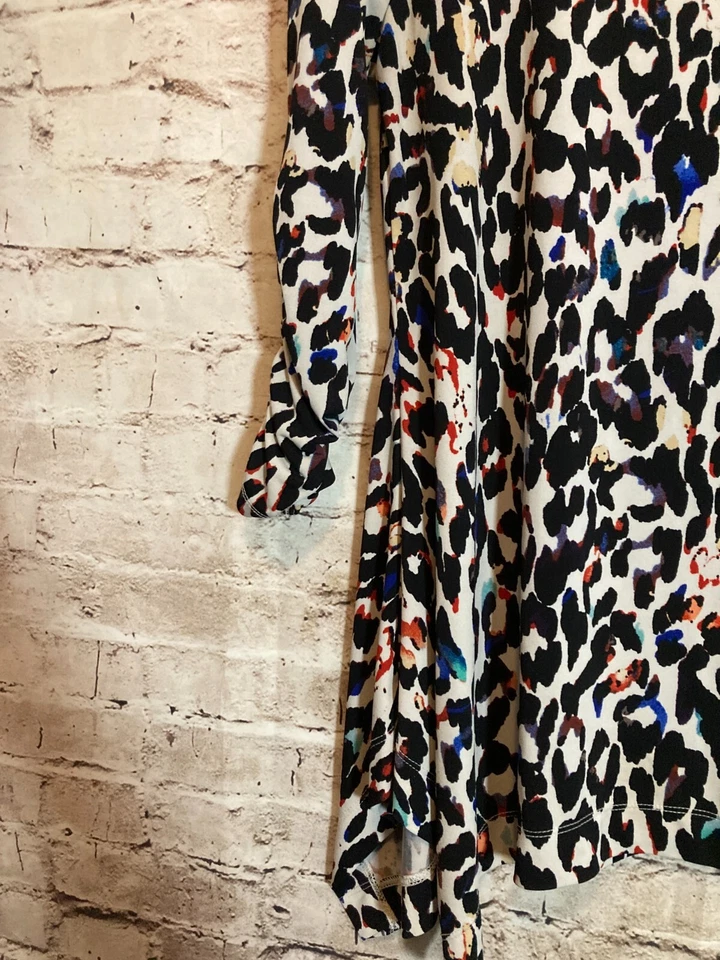 Top Grace Elements para mujer mediano asimétrico dobladillo guepardo leopardo elástico fluido Foto 4 de 4