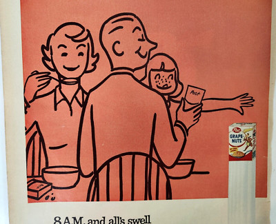 Family Post Tens Toasties Sugar Crisp Cereal Vintage 1955 Ad Magazine Print