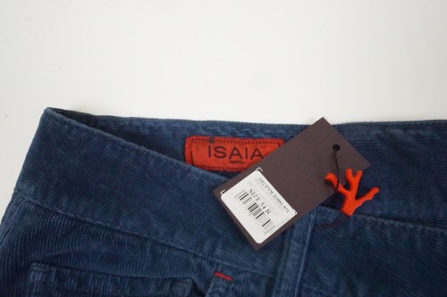 Pantalones Isaia Sportivo Azul Pana Mezcla Algodón Talla 54R TOTALMENTE NUEVOS CON ETIQUETAS - Imagen 5 de 9