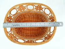 Woven Decorative Basket 12 Inches by 9.5 Inches Rectangle 3.5 Inches Deep #18368