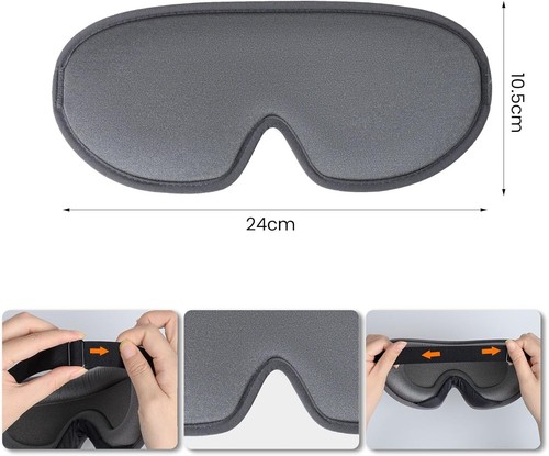 100% Blackout Sleep Mask for Men Women – Soft Eye Mask for Sleeping, No Pressure - Picture 4 of 7