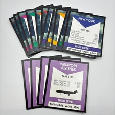 Triopoly 16 Title Deed Cards 1998 Monopoly Third Level Properties Pieces Parts