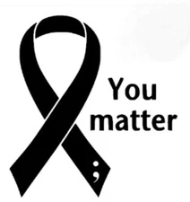 You Matter Ribbon Semicolon Suicide Awareness Sticker Decal