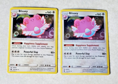 POKEMON BLISSEY ALTERNATIVE HOLO Set of 2 153/214 LOST THUNDER COSMOS SM8 NM