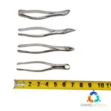 Molar Extracting Dental Forceps w/ Assorted Manufacturers & Sizes #3 Lot of 4