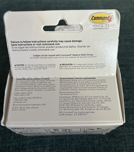 3M Command, 1 Pack of 2 Shelves, Quartz Color, Display Ledges, HOM23Q-2ES NEW - Picture 3 of 7