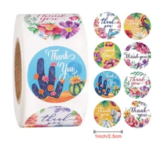 40 THANK YOU STICKERS ENVELOPE SEALS LABELS STICKERS 1" ROUND FAST SHIPPING