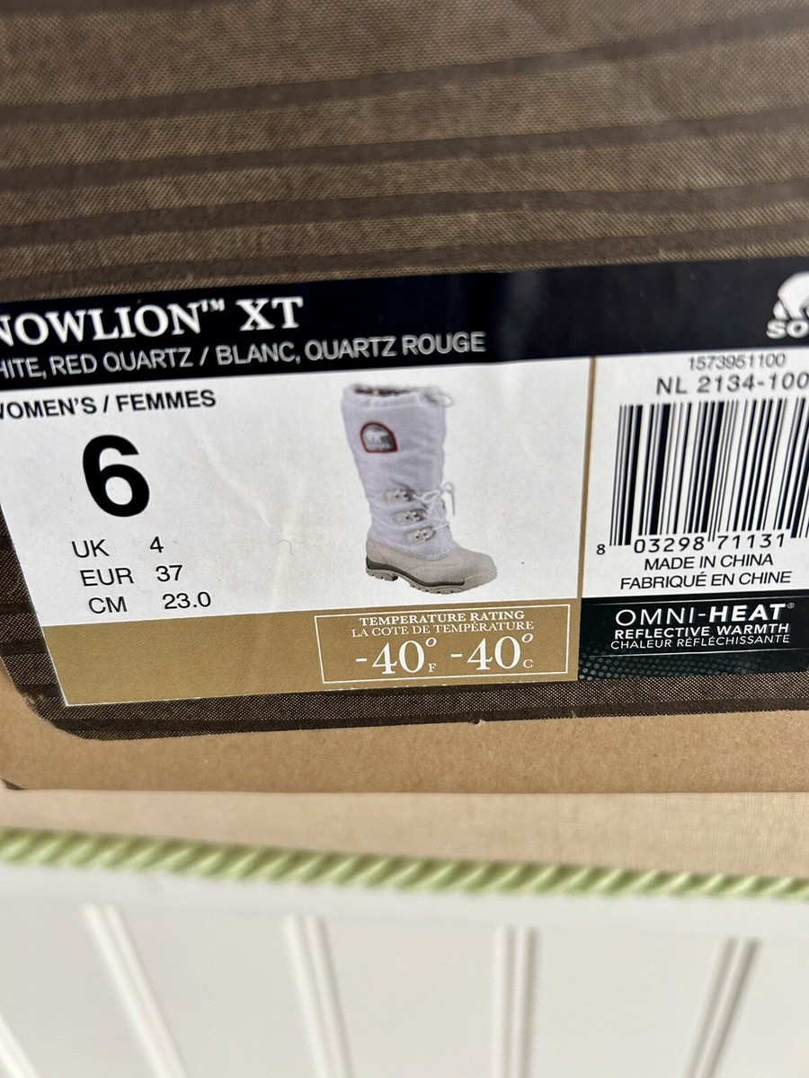 Sorel Snow Lion Womens Size 6 High White Waterproof
