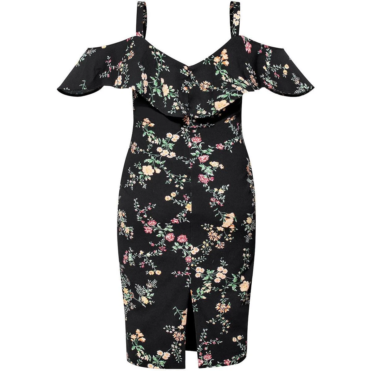 Rachel Rachel Roy Womens Marcella Cold Shoulder Floral Midi Dress