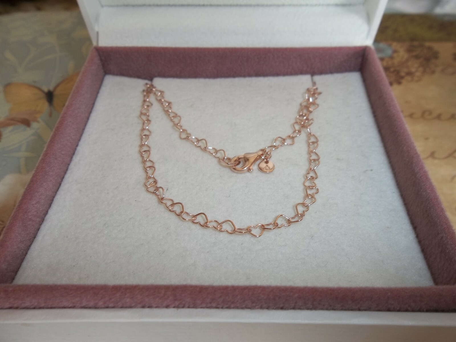 Genuine Pandora Rose Gold Joined Hearts Chain Necklace 60CM ALE MET 38796160 eBay