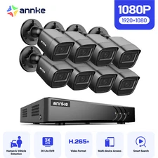ANNKE 8CH 3K Lite DVR 1080P CCTV Security Camera System Human Vehicle Detection