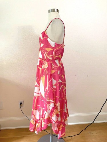 NWT MILLY BRITNEY STENCIL FLORAL PINK MULTI SLEEVELESS DRESS SIZE 6 $375 - Picture 8 of 12