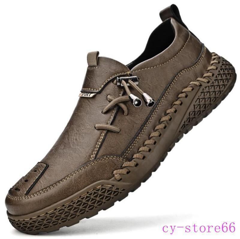 2025 Retro Mens Loafers Side Lace Up Flat Fashion Sport  display picture 2