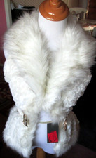 Celsius Premium Off-white Faux Fur Belted Vest Womens Large Nwt Beautiful Piece