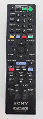 Sony AV System RM-ADP072 BDV-E390 HBD-E280 HBD-T79 BDV-F700 Remote Control Works