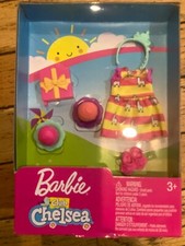 Barbie Chelsea Club Alpaca Stripped Dress, Birthday Party Accessories And More 