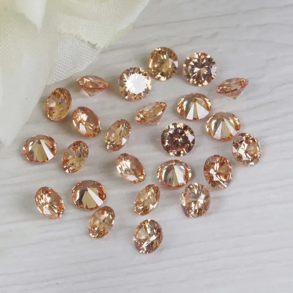 Natural 7 mm 10 Pcs Lot EGL Certified Cambodian Champagne Zircon Loose Gemstone - Image 3 of 4