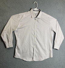 Jhane Barnes Mens XXL Slim Fit Non-Iron Button Up Shirt 18 34/35 Gray Striped