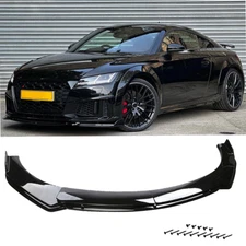 Gloss Black Car Front Bumper Spoiler Lip Splitter Body Kits For Audi TTS Quattro