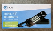 AT T 210 Basic Trimline Corded Phone No AC Power Required Black - New