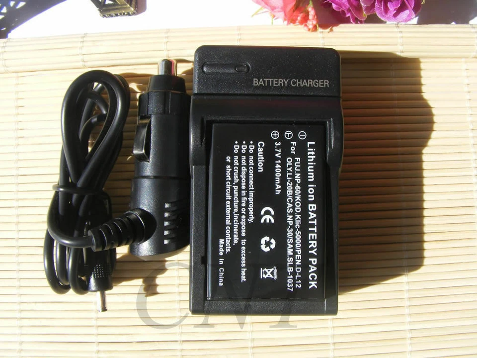 Batería + cargador 2 piezas para INSIGNIA NS-DCC5HB09 NSDCC5HB09 NP-60 NP60 Foto 2 de 4