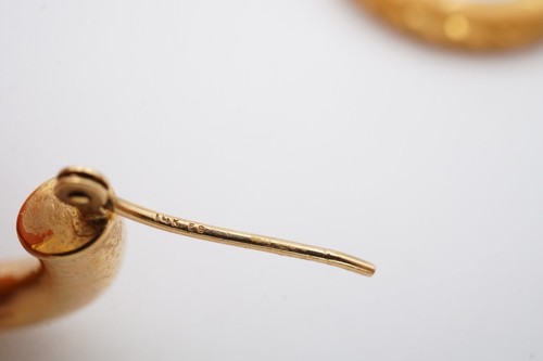 Eternagold 14k Yellow Gold Hoop Earrings Etched - Picture 7 of 8