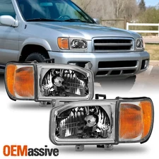 For 1999-2004 Nissan Pathfinder Headlight w/Corner 4pc OE Style Chrome Assembly