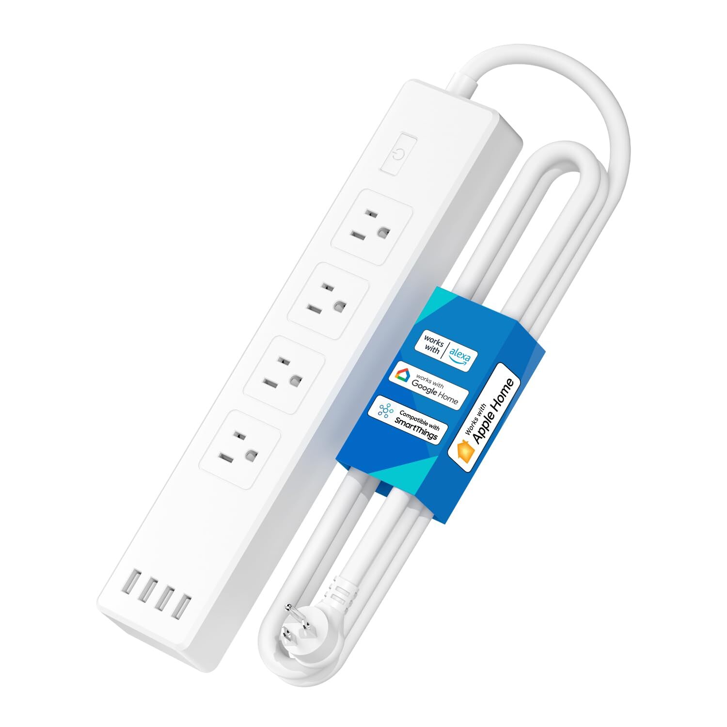 Smart Plug Power Strip, WiFi Flat Outlet 15A Compatible with Apple HomeKit, S...-image