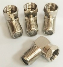 4-Pack 90 Degree Right Angle Coaxial Coax Connector RG59/RG6U Cable Adapter