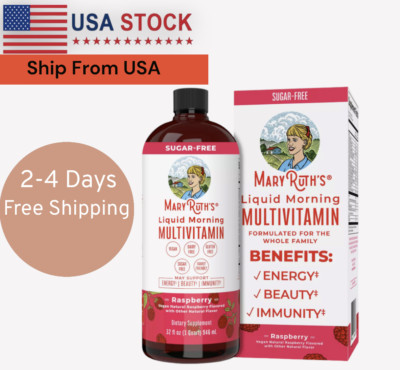 MaryRuth - Liquid Morning Multivitamin, Raspberry - 32 fl oz bottle - EXP 2026