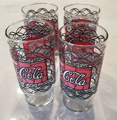 tiffany style coca cola glasses