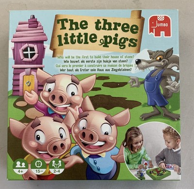 The Three Little Pigs Jumbo Spel Board Game Lustiges 3 kleine Schweinchen Spiel