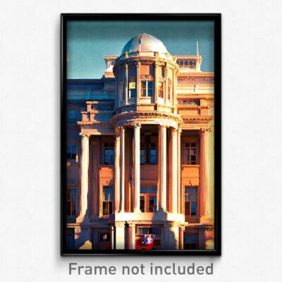 Pixel Art Poster - Beautiful American Architecture (8 Bit Video Game Print)