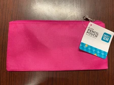 Pink Fuchsia Burst Cloth Zipper Pencil Pouch Case by Pen+Gear **Brand New**